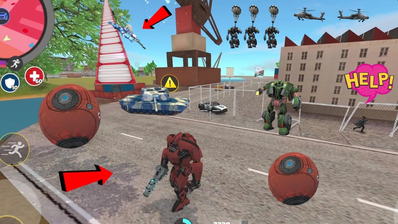 Rope Hero Vice Town (Transformer Prime Robot Ball Fight Police Robot CAR) robot wars in vice town