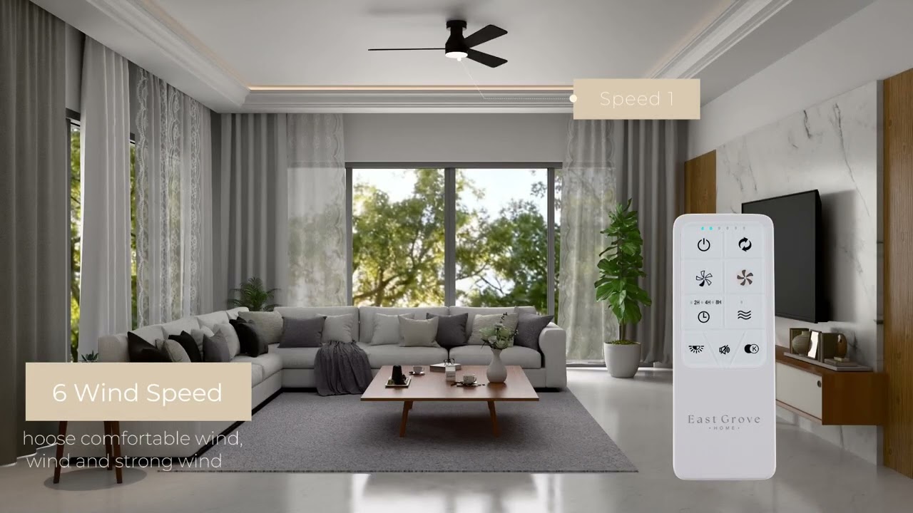 Aero Smart 3-Blade Ceiling Fan 2700K-6000K CCT Selectable LED Light Kit with Remote Control