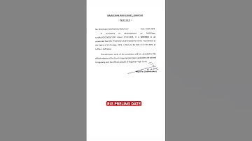 RJS 2025 PRELIMS DATE ANNOUNCED  #rjs #judiciary #judge #exam #rajasthan #highcourt #motivation