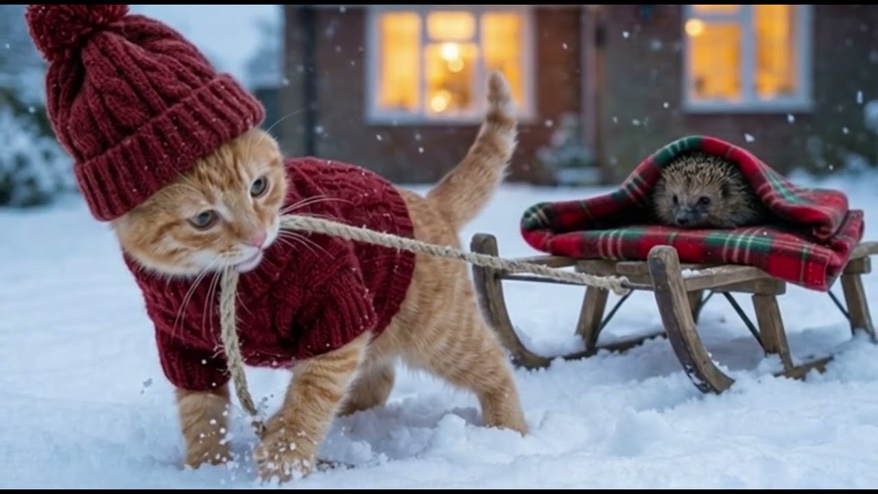 Он нашёл крошечного друга в метели! ❄️ 