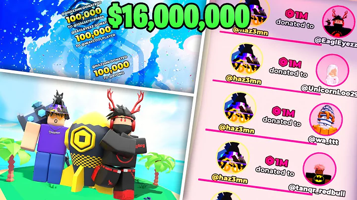Hazem and EaglEyezz Donating $16 MILLION ROBUX for 22 Minutes and 4 Seconds in Pls Donate!