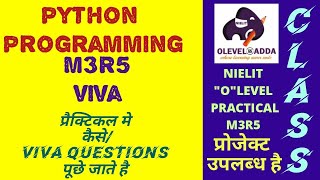 Module Code-M3-R5|Python Programming Language |NIELIT OLEVEL 2021|Important Practical Viva Questions