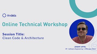 Online technical workshop with jeremy appel, vp software engineering
at jpmorgan chase