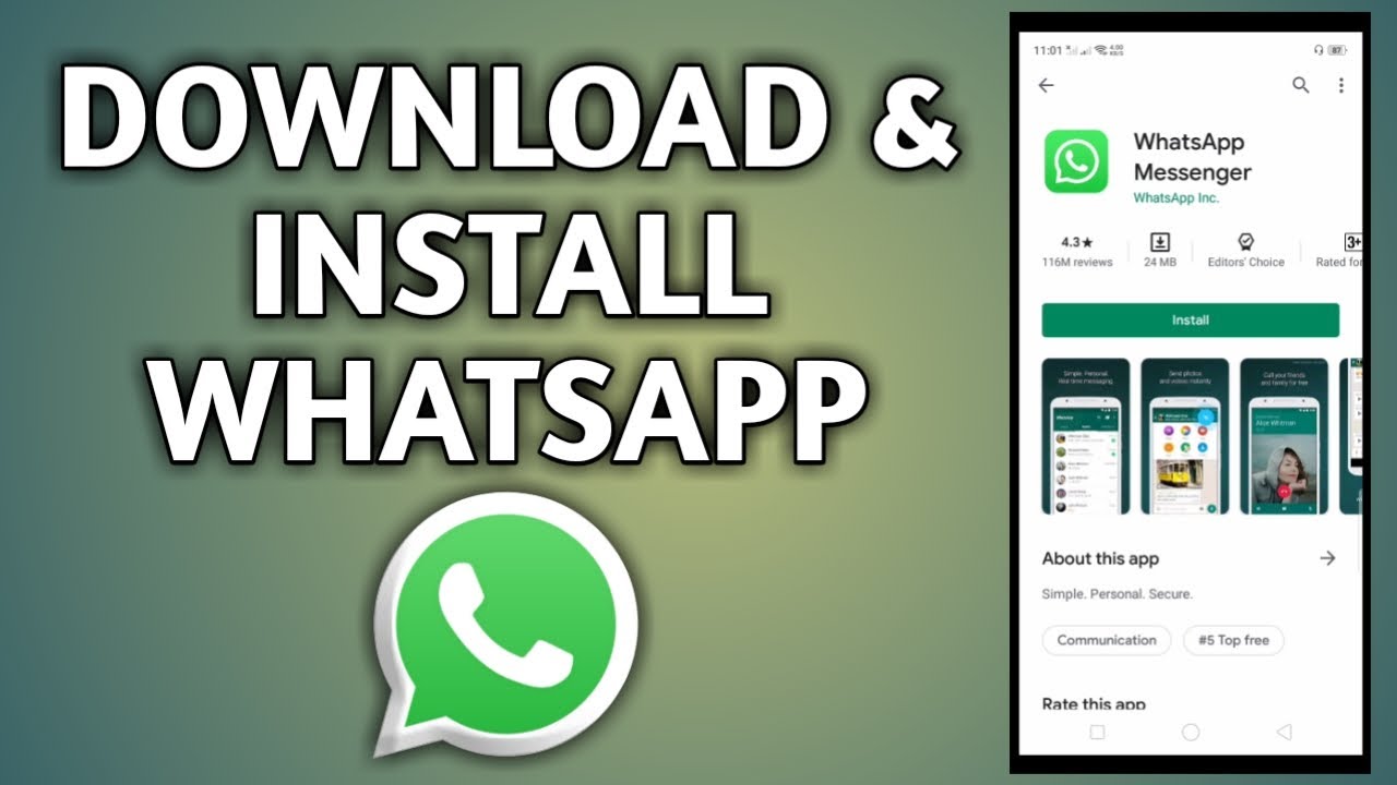 How to Download and Install WhatsApp on Android Phone YouTube