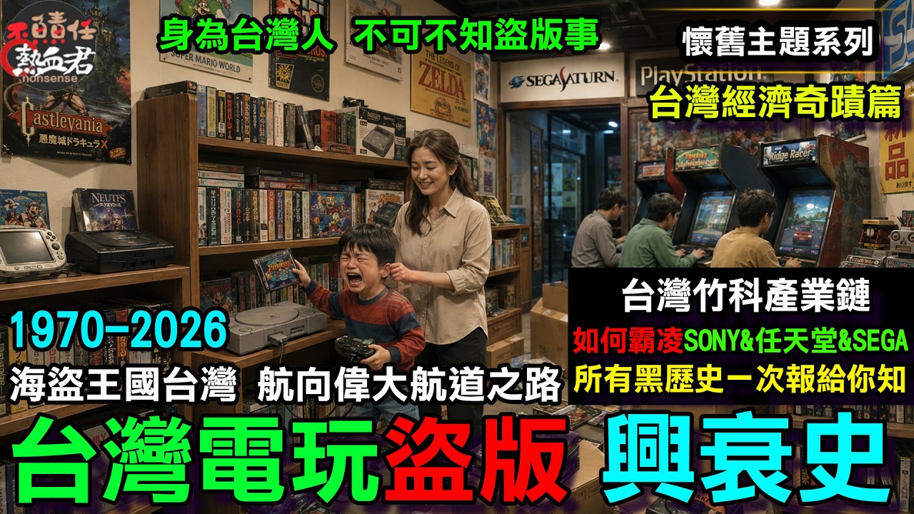 【懷舊專題系列02】台灣電玩盜版 興衰史 "所有黑歷史報給你知" 海盜王國 台灣經濟奇蹟 篇( 台灣竹科產業鏈 如何霸凌 SONY& 任天堂&SEGA ) 縮圖