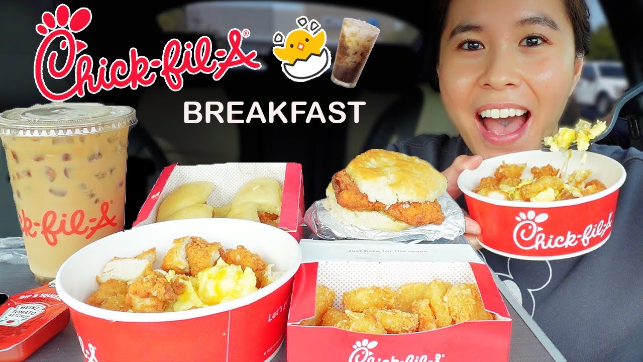 Chick-fil-A Mukbang! FIRST TIME trying their BREAKFAST MENU! 😋