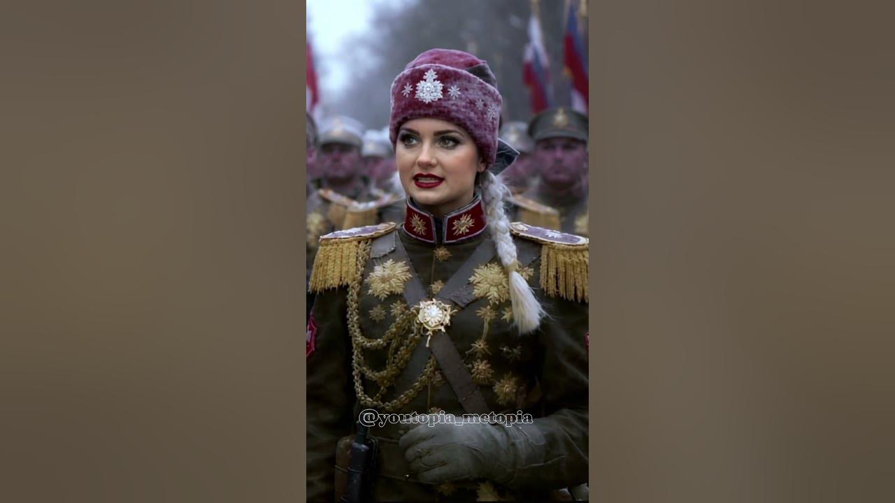 A Beautiful Russian Military Officer Sings KATYUSHA During Parade #femalearmy
