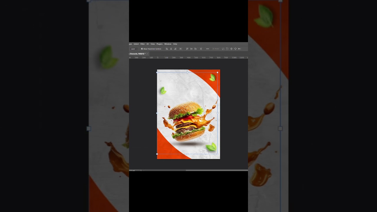 🍔 Speed Art - Burger Poster Design in Photoshop 🎨🔥 
