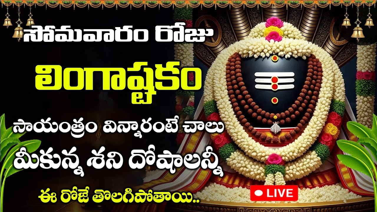 LIVE: సోమవారం రోజు సాయంత్రం లింగాష్టకం వింటే ఎన్ని సమస్యలైనా శివ కృపతో తొలగిపోతాయి | LINGASHTAKAM
