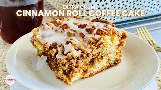 How to Make the Best Ever Cinnamon Roll Coffee Cake with Extra Crumb | Easy Recipe Brunch Breakfast