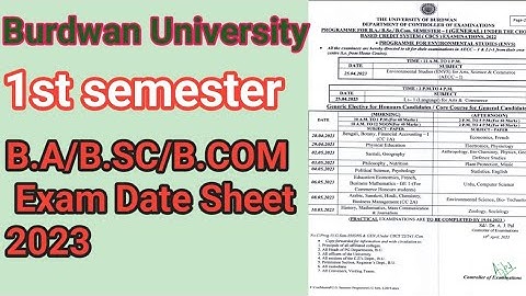 burdwan University 1st semester b.a/b.sc/b.com  Honours & General exam routing 2023 /#b.u