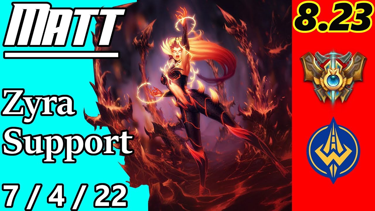 GGS Matt as Zyra Support - S8 Patch 8.23 - NA Challenger - Full Gameplay