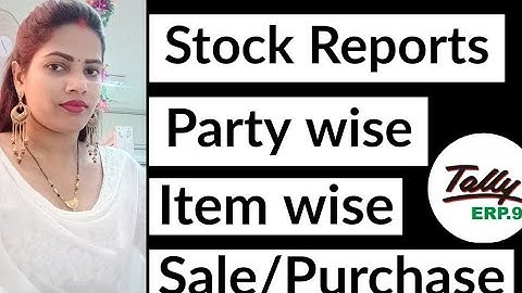 Party Wise, Item Wise Sale/ Purchase Report in Tally .ERP 9