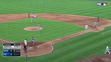 MIN@KC: Morales drives in a run on a fielder