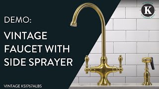 Vintage Kitchen Faucet with Side Sprayer - KS1767ALBS