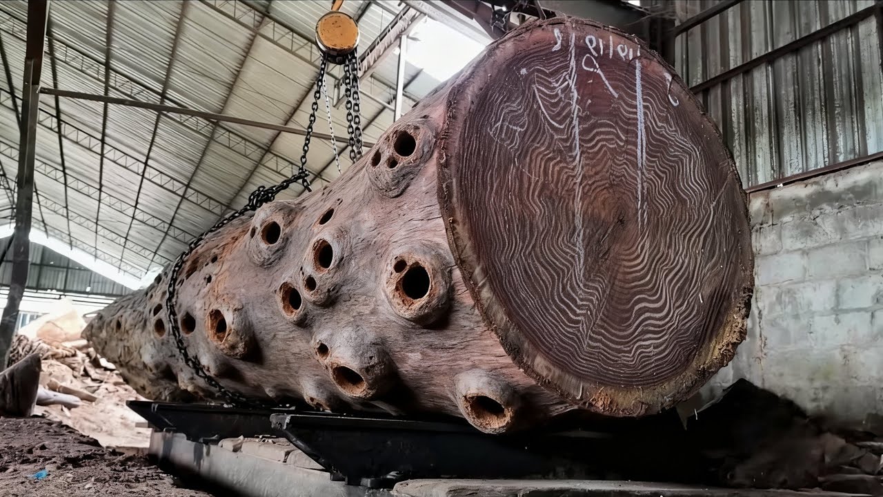The process of extracting the beautiful fiber charm of trembesi wood
