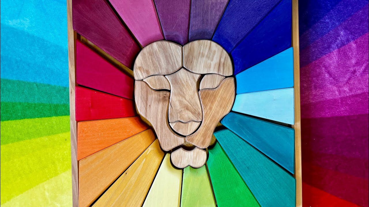 Grimm’s Rainbow Lion Puzzle - Build Along and Learn Colors!