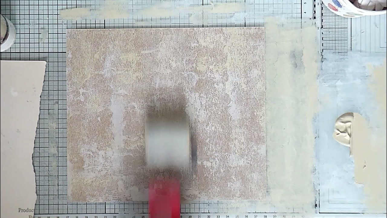 Creating distressed background with acrylic paint and a brayer