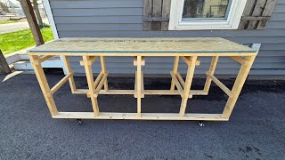 Mobile storage tote workbench