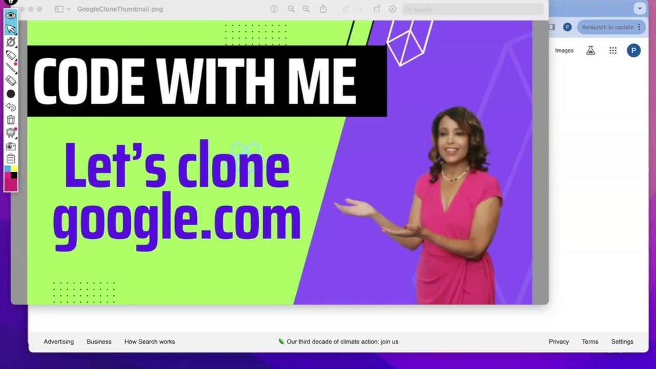 Code with Me:  Use HTML/CSS to create static webpage clone of google.com
