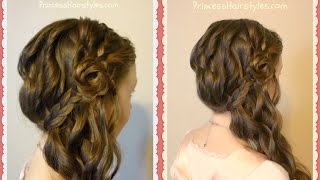 Romantic Side Swept Braided Rose Hairstyle screenshot 1