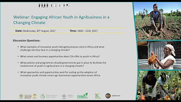 Webinar: Engaging African youth in agribusiness in a changing climate