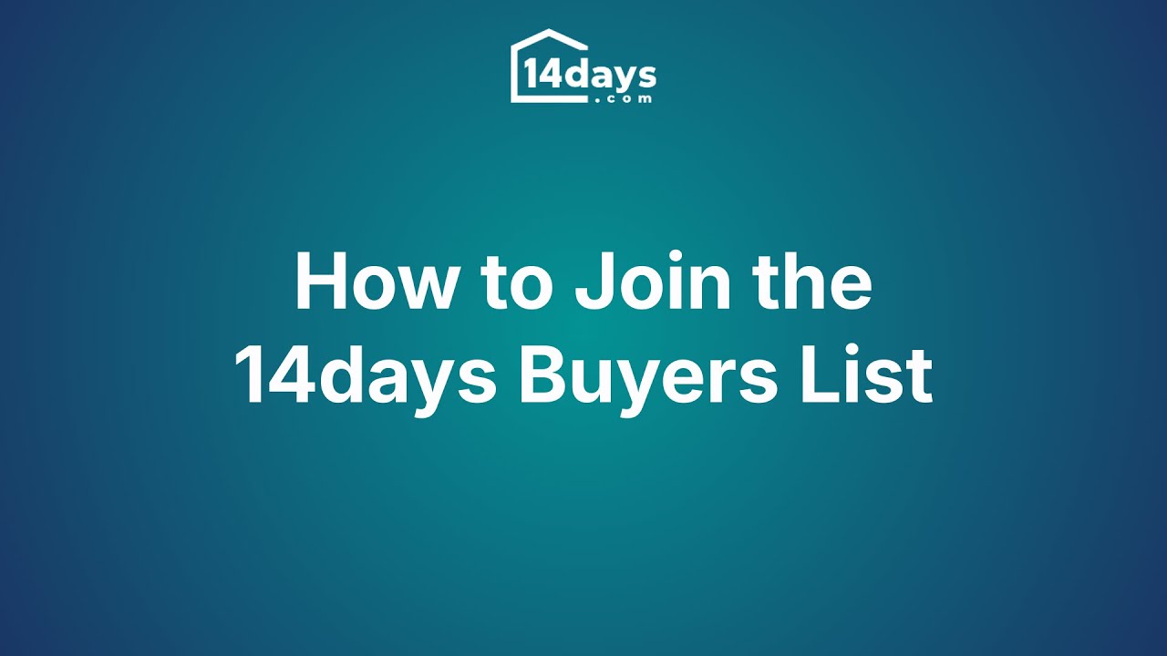 How to Join the 14days Buyers List
