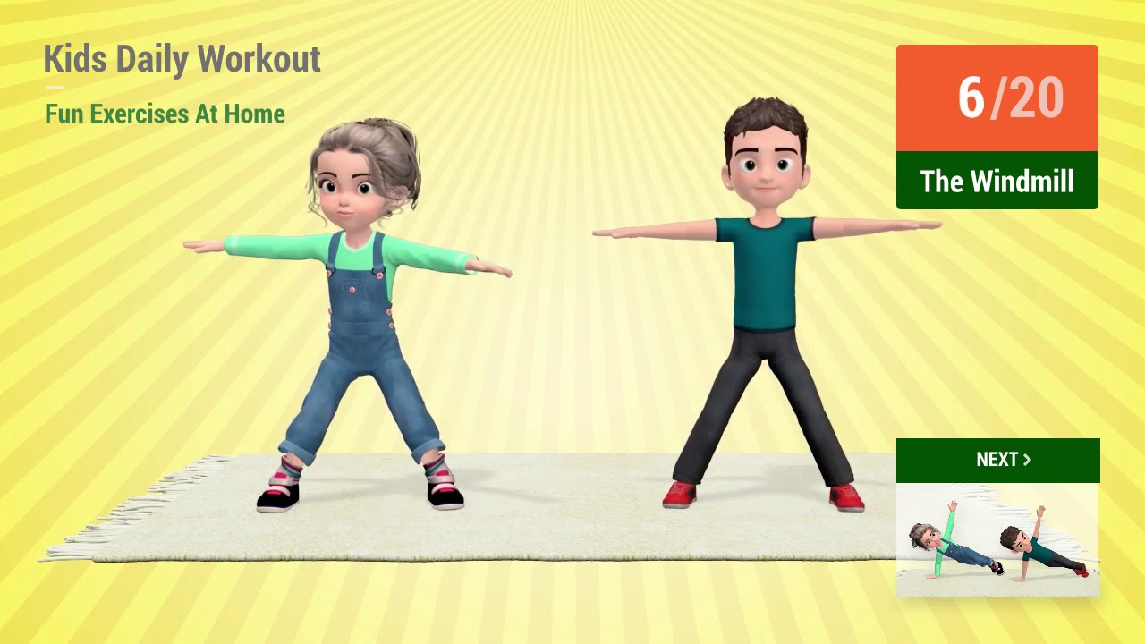 Kids Daily Workout Fun Exercises At Home - YouTube