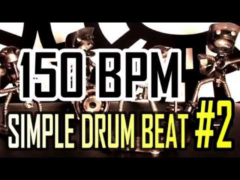 150-bpm---simple-beat-#2---4/4-straight-rock-drum-track---metronome---drum-beat