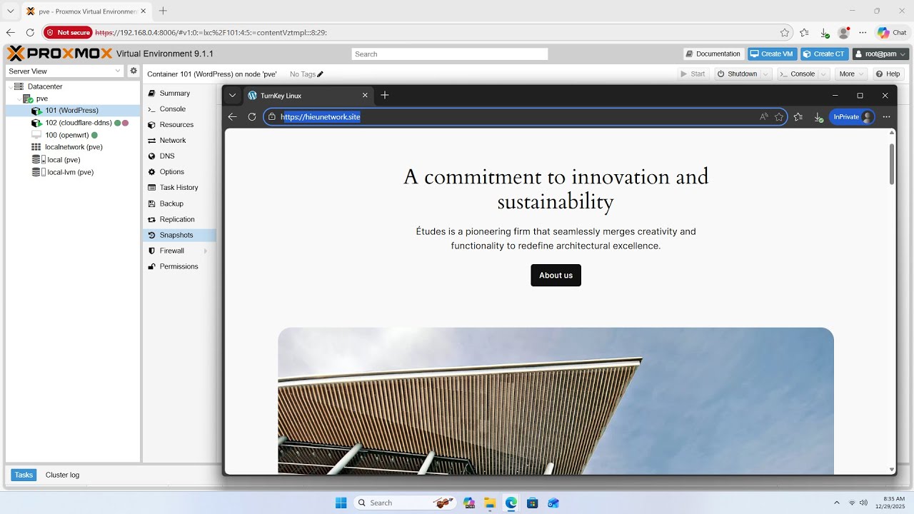 Create a Website on Proxmox