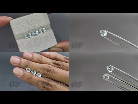 Ensemble aigues-marines taille poire, 1,97 carat, Madagascar Video  № 1
