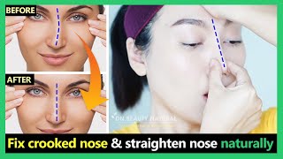 Fix crooked nose, uneven nose tip, deviated nose & straighten nose naturally | Exercises & Massage.