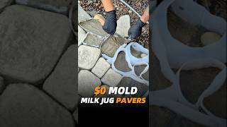 She Made A Cobblestone Path With Empty Milk Jugs#building #diy #backyard #homedecor #construction