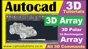 AutoCAD tutorial in Hindi| AutoCAD Tutorials for beginners |3D array |AutoCAD 2018