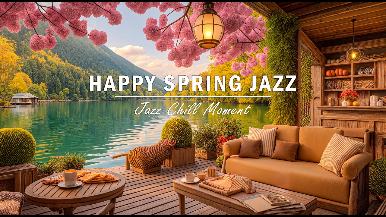 Happy Spring Morning & Soft Jazz Background Music at Coffee Shop Ambience for Studying, Working