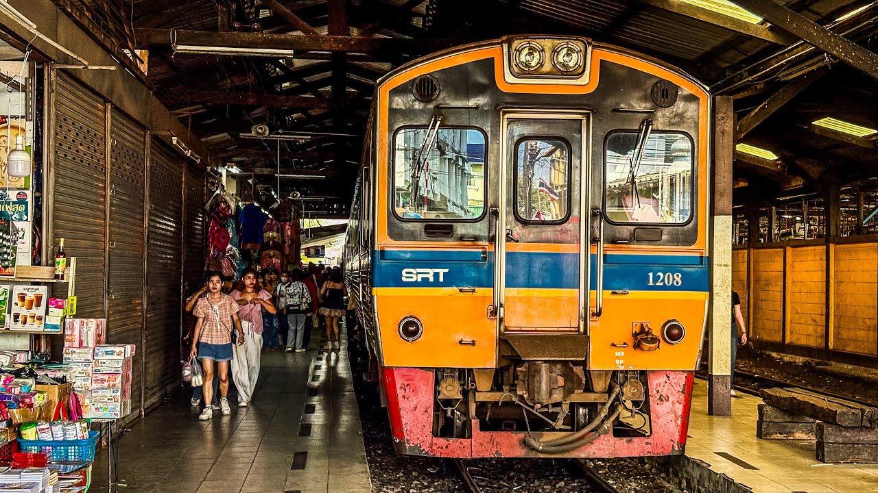 บรรยากาศนั่งรถไฟสายแม่กลอง จากวงเวียนใหญ่ ไปมหาชัย