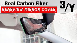Carbon Fiber Rearview Mirror Cover For Tesla Model 3&Y | Installation #tesla