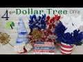 NEW DOLLAR TREE DIYS | DIY FARMHOUSE PATRIOTIC HOME DECOR | DECOR ON A DIME | AMAZING JULY 4 DECOR