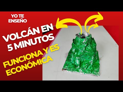 como hacer un VOLCAN EN MENOS DE 5 MINUTOS funcional con materiales reciclados