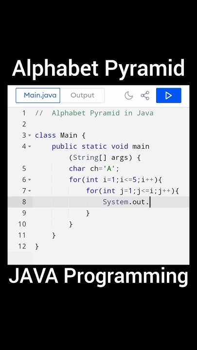 ALPHABET PYRAMID | #java - YouTube