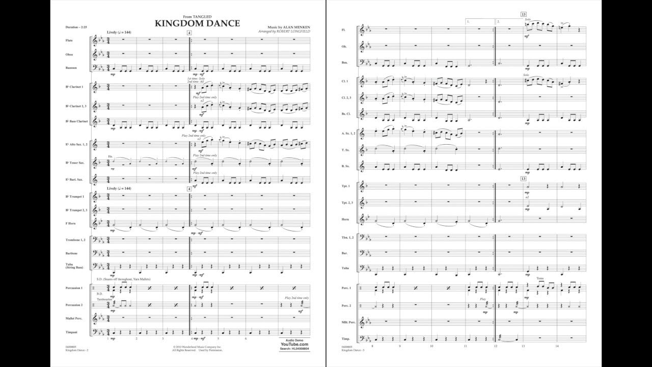 Kingdom Dance (from Tangled) by Alan Menkin/arranged by Robert Longfield