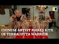 Artist in China makes bamboo kite depicting ancient terracotta warrior