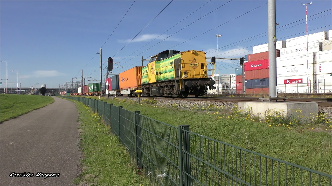 Rotterdam Rail Feeding 16 (Diesel)at Rotterdam #1, Oct/2018 現役の東ドイツ製RRF16ディーゼル機関車