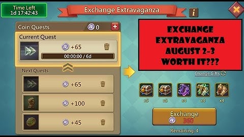 Lords Mobile - Exchange Extravaganza - August 2-3  -  Strategies and gifts choice for F2P