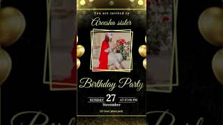 Beautiful Birthday Invitation Card Design 🎂  Elegant Canva Invitation  #Shorts