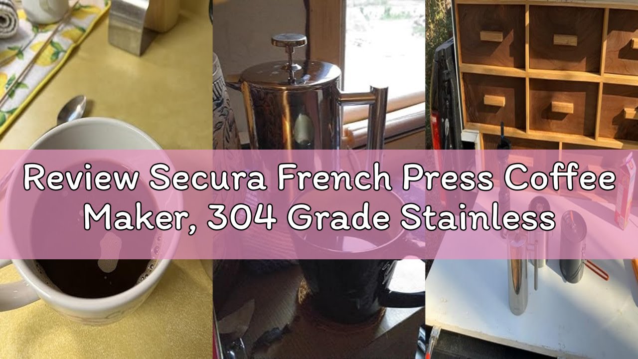 Review Secura French Press Coffee Maker, 304 Grade Stainless Steel Insulated Coffee Press with 2 Ext