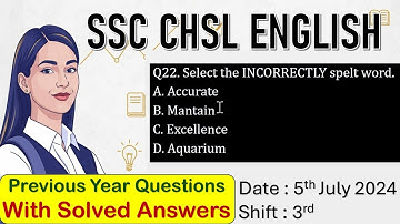 SSC CHSL 2025 English 💥 5th July 2024 Shift-3 | PYQs with 100%✔️Answers 🚀 | Must Watch! | Goalistix