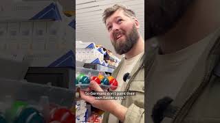 Germans do WHAT with their eggs at Easter?
