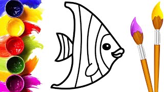 Bolalar uchun baliq chizish/Drawing fish for children/Рисунок рыбка для детей