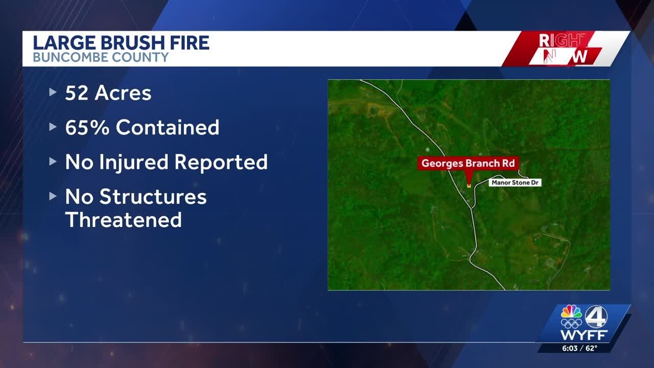 Fire crews battle large brush fire in Western North Carolina - YouTube